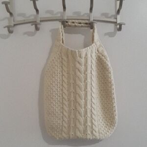 Chic Knit Tote Bag in Cream